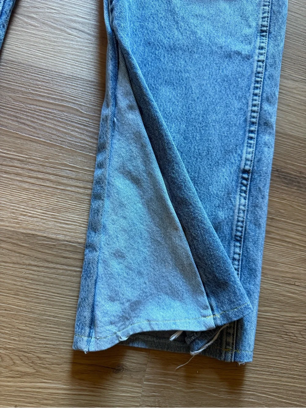 Wrangler Denim Jeans Custom Reworked Flared Cowboy Wide Leg 36x31 ?